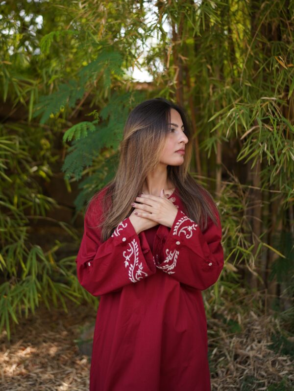 maroon-hand-embroidered-long-kurti-for-women